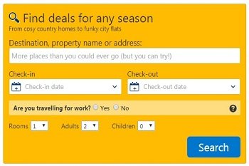 booking.com to book holiday accommodations